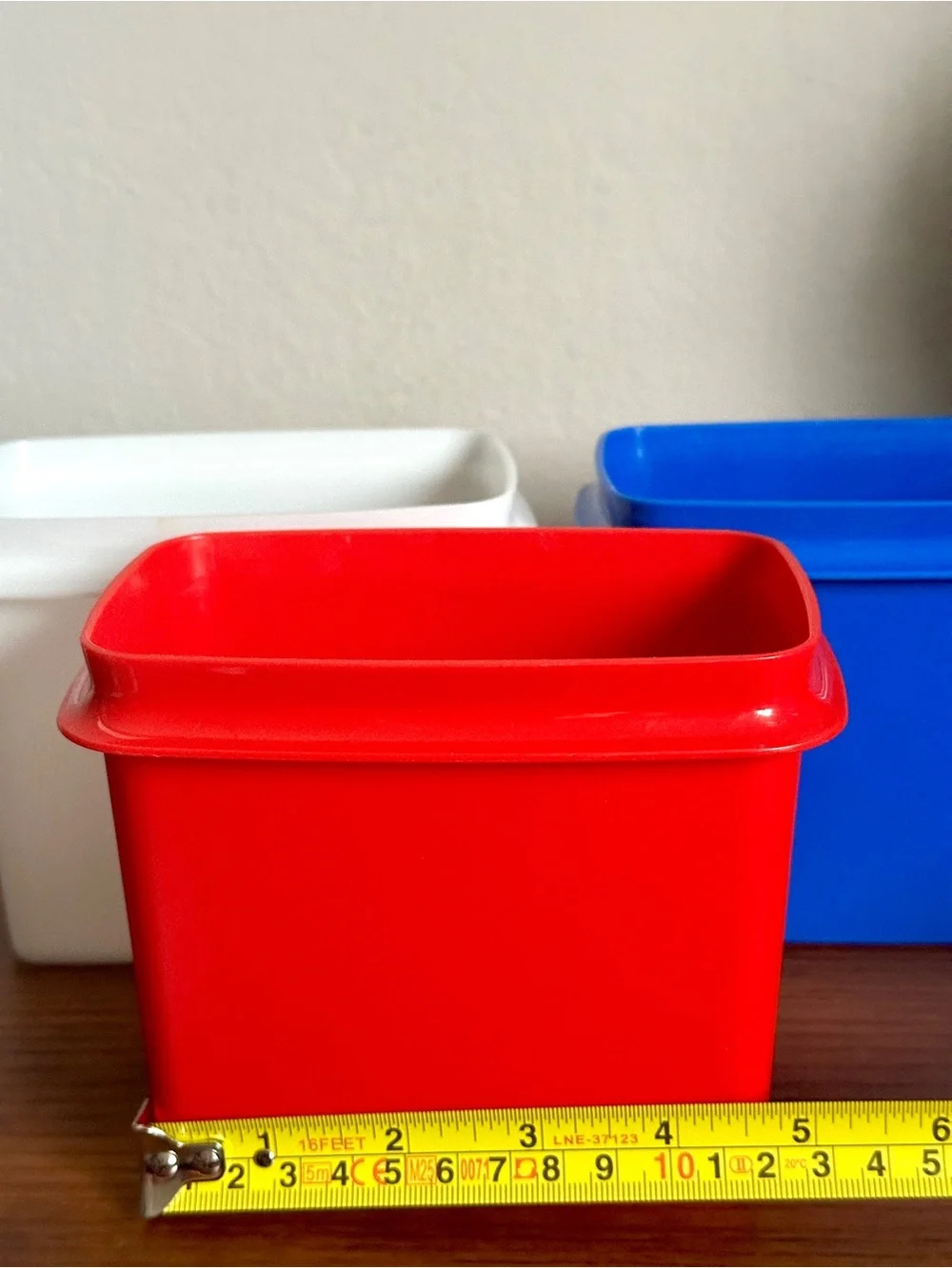 VTG ‘76 Tupperware Red White Blue Patriotic Shelf Saver Storage Containers #1243